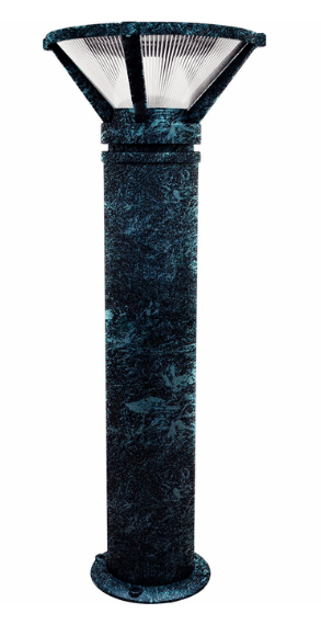 Dabmar Lighting D480-L20-50K-VG LED Cast Aluminum Bollard Ribbed Light, 120V-277V, G24, Wattage 20W, Color Temperature 5000K, Verde Green Finish