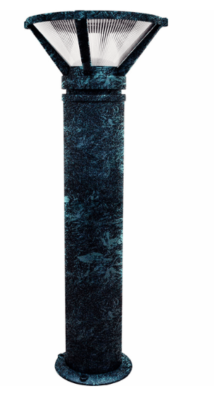 Dabmar Lighting D480-L6-60K-VG LED Cast Aluminum Bollard Ribbed Light, 120V, E26, Wattage 6W, Color Temperature 6000K, Verde Green Finish