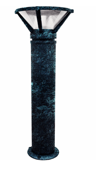 Dabmar Lighting D480-L9-40K-VG LED Cast Aluminum Ribbed Bollard Light, 120V, GU24, Wattage 9W, Color Temperature 4000K, Verde Green Finish