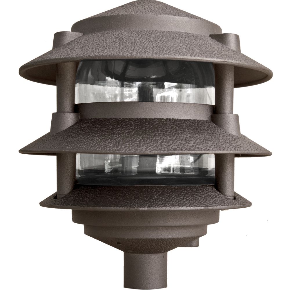 Dabmar Lighting D5000-10T-BZ LED Cast Aluminum Pagoda Light, 3-Tier, 1/2" Base, 10" Top, 120V, E26 W/ No Lamp, Bronze Finish