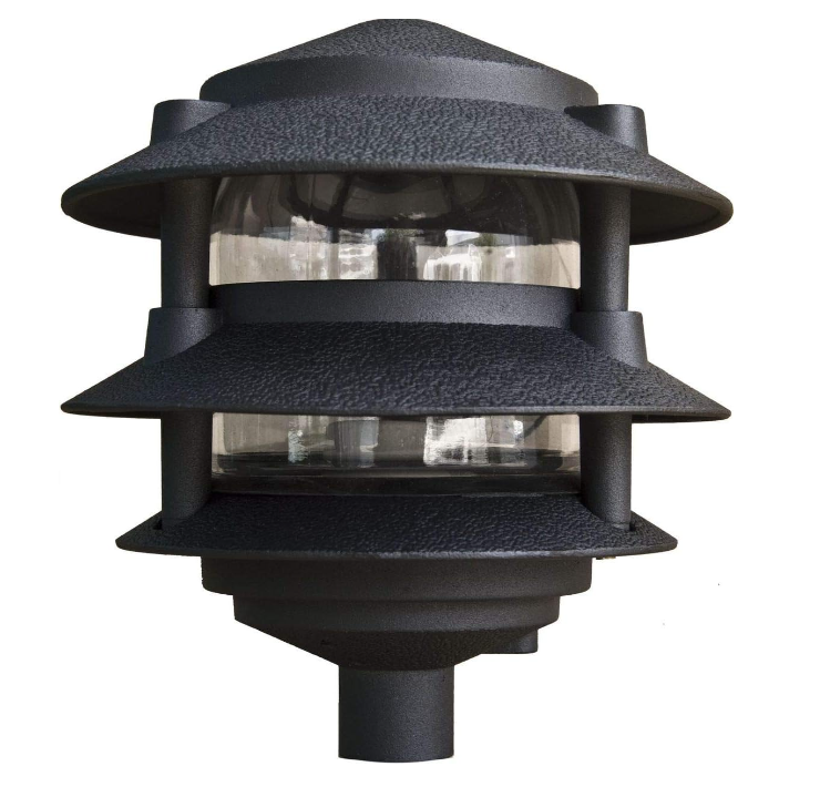 Dabmar Lighting D5000-B LED Pagoda Light Fixture, 3 Tier, Incandenscent 120V Light, Black Finish