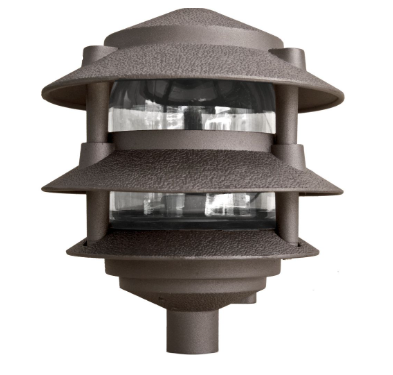 Dabmar Lighting D5000-L6-RGBW-BZ Cast Aluminum Pagoda 3-Tier 1/2" Base 6" Top, E26, Color Temperature RGBW, Bronze Finish