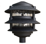 Dabmar Lighting D5000-L6-RGBW-3B-B Cast Aluminum Pagoda 3-Tier 3" Base 6" Top, E26, Color Temperature RGBW, Black Finish