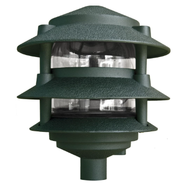 Dabmar Lighting D5000-L6-30K-10T-G Cast Aluminum Pagoda 3-Tier 1/2" Base 10" Top, E26, Color Temperature 3000K, Green Finish