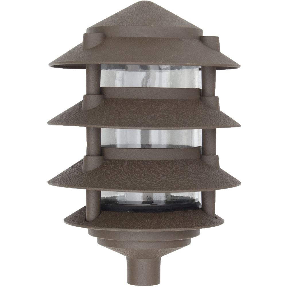 Dabmar Lighting D5100-10T-BZ LED Cast Aluminum Pagoda Light, 4-Tier, 1/2" Base, 10" Top, 120V, E26 W/ No lamp, Bronze Finish