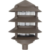 Dabmar Lighting D5100-310-BZ Cast Aluminum Pagoda 4-Tier 3" Base 10" Top, E26, No Lamp, Bronze Finish