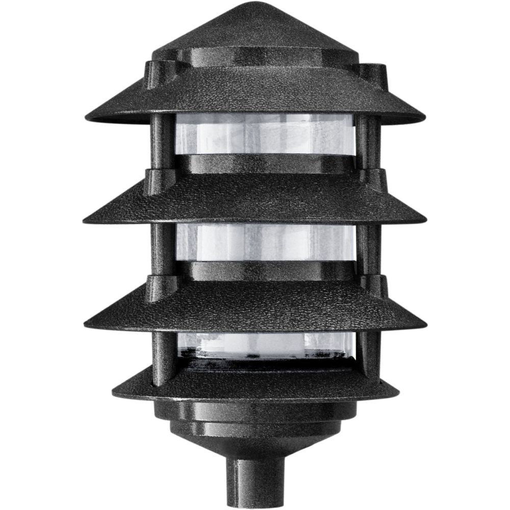 Dabmar Lighting D5100-B Cast Aluminum Pagoda 4-Tier 1/2" Base 6" Top, E26, No Lamp, Black Finish