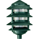 Dabmar Lighting D5100-310-G Cast Aluminum Pagoda 4-Tier 3" Base 10" Top, E26, No Lamp, Green Finish