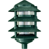 Dabmar Lighting D5100-10T-G LED Cast Aluminum Pagoda Light, 4-Tier, 1/2" Base, 10" Top, 120V, E26 W/ No lamp, Green Finish