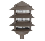 Dabmar Lighting D5100-L6-30K-310-BZ Cast Aluminum Pagoda 4-Tier 3" Base 10" Top, Color Temperature 3000K, E26, Bronze Finish