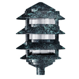 Dabmar Lighting D5100-L9-27K-310-VG Cast Aluminum Pagoda 4-Tier 3" Base 10" Top, GU24, Color Temperature 2700K, Verde Green Finish