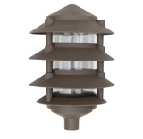 Dabmar Lighting D5100-L12-50K-BZ Cast Aluminum Pagoda 4-Tier 1/2" Base 6" Top, Color Temperature 5000K, G24, Bronze Finish