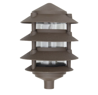 Dabmar Lighting D5100-L6-RGBW-BZ Cast Aluminum Pagoda 4-Tier 1/2" Base 6" Top, E26, Color Temperature RGBW, Bronze Finish