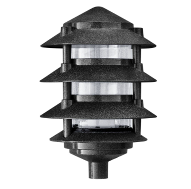 Dabmar Lighting D5100-L6-30K-B Cast Aluminum Pagoda 4-Tier 1/2" Base 6" Top, Color Temperature 3000K, E26, Black Finish