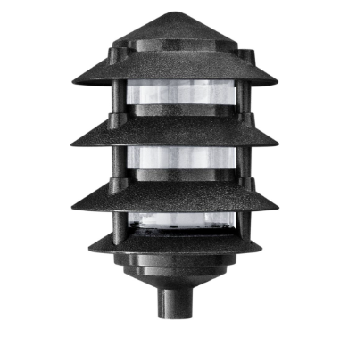Dabmar Lighting D5100-L9-27K-3B-B Cast Aluminum Pagoda 4-Tier 3" Base 6" Top, GU24, Color Temperature 2700K, Black Finish