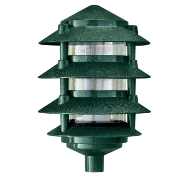 Dabmar Lighting D5100-L9-40K-G Cast Aluminum Pagoda 4-Tier 1/2" Base 6" Top, GU24, Color Temperature 4000K, Green Finish