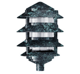 Dabmar Lighting D5100-L9-27K-3B-VG Cast Aluminum Pagoda 4-Tier 3" Base 6" Top, GU24, Color Temperature 2700K, Verde Green Finish