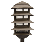 Dabmar Lighting D5500-L12-50K-310-BZ Cast Aluminum Pagoda 5-Tier 3" Base 10" Top, G24, Color Temperature 5000K, Bronze Finish