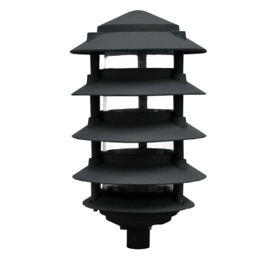 Dabmar Lighting D5500-L9-27K-310-B Cast Aluminum Pagoda 5-Tier 3" Base 10" Top, GU24, Color Temperature 2700K, Black Finish