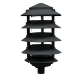 Dabmar Lighting D5500-L12-30K-310-B Cast Aluminum Pagoda 5-Tier 3" Base 10" Top, G24, Color Temperature 3000K, Black Finish