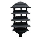 Dabmar Lighting D5500-10T-B Cast Aluminum Pagoda 5-Tier 1/2" Base 10" Top, E26, No Lamp, Black Finish