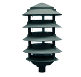 Dabmar Lighting D5500-310-G Cast Aluminum Pagoda 5-Tier 3" Base 10" Top, E26, No Lamp, Green Finish