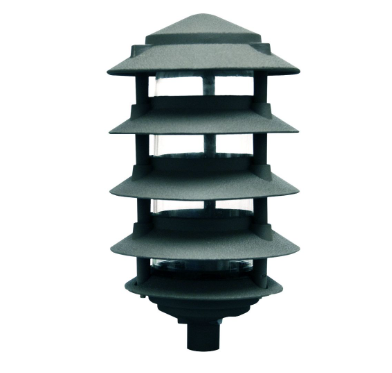 Dabmar Lighting D5500-L6-60K-10T-G Cast Aluminum Pagoda 5-Tier 1/2" Base 10" Top, E26, Color Temperature 6000K, Green Finish