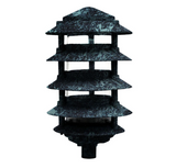 Dabmar Lighting D5500-L12-50K-310-VG Cast Aluminum Pagoda 5-Tier 3" Base 10" Top, G24, Color Temperature 5000K, Verde Green Finish