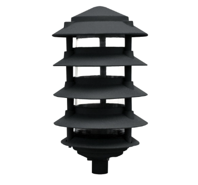 Dabmar Lighting D5500-3B-B Cast Aluminum Pagoda 5-Tier 3" Base 6" Top, E26, No Lamp, Black Finish