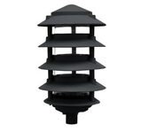 Dabmar Lighting D5500-B Cast Aluminum Pagoda 5-Tier 1/2" Base 6" Top, E26, No Lamp, Black Finish