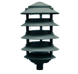 Dabmar Lighting D5500-G Cast Aluminum Pagoda 5-Tier 1/2" Base 6" Top, E26, No Lamp, Green Finish