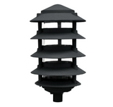 Dabmar Lighting D5500-L6-RGBW-3B-B Cast Aluminum Pagoda 5-Tier 3" Base 6" Top, E26, Color Temperature RGBW, Black Finish