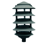 Dabmar Lighting D5500-L6-RGBW-3B-G Cast Aluminum Pagoda 5-Tier 3" Base 6" Top, E26, Color Temperature RGBW, Green Finish