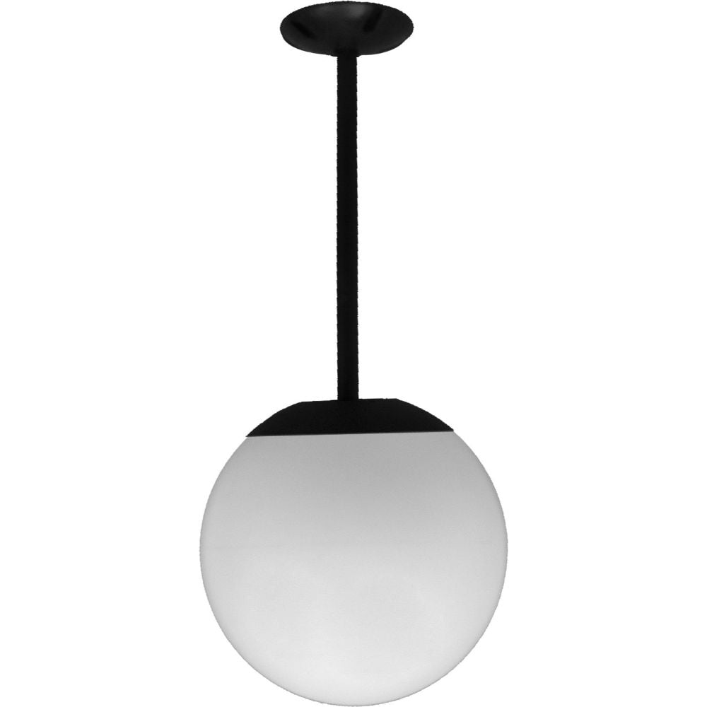 Dabmar Lighting D7500-12-L20-30K-B LED Cast Aluminum Drop Down 12" Ceiling Globe Fixture, Voltage 120-277V, G24, Wattage 20W, Color Temperature 3000K, Black Finish