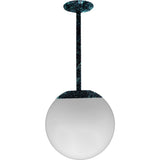 Dabmar Lighting D7500-18-L18-30K-VG LED Cast Aluminum Drop Down 12" Globe Ceiling Fixture, 120-277V, E26, 18W, Color Temperature 3000K, Verde Green Finish