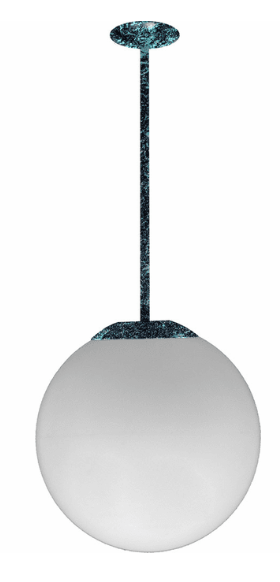 Dabmar Lighting D7500-18-VG 13" Ceiling Globe Fixture, 18" Drop Verde Green