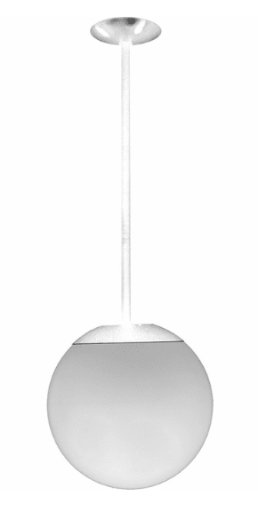 Dabmar Lighting D7500-18-W 13" Ceiling Globe Fixture, 18" Drop White