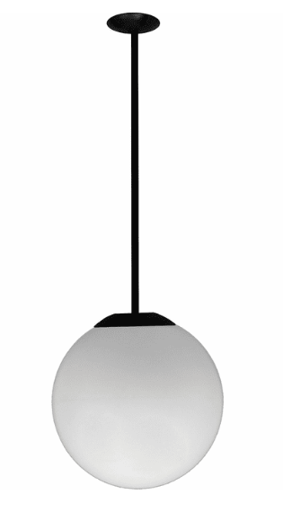 Dabmar Lighting D7500-24-B 13" Ceiling Globe Fixture, 24" Drop Black