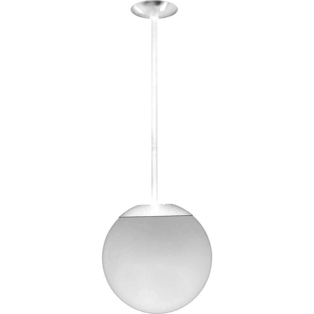 Dabmar Lighting D7500-24-L12-RGBW-W LED Cast Aluminum Drop Down 12" Globe Ceiling Fixture, 86V-265V, E26, Wattage 12W, Color Temperature RGBW, White Finish