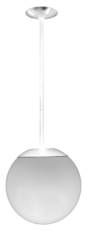 Dabmar Lighting D7500-24-L18-30K-W LED Cast Aluminum Drop Down 12" Globe Ceiling Fixture, 120V-277V, E26, Wattage 18W, Color Temperature 3000K, White Finish