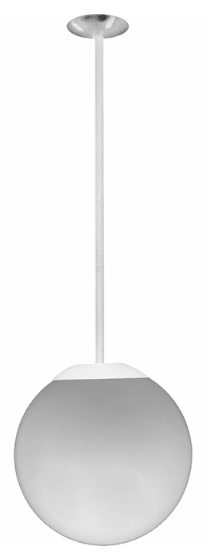Dabmar Lighting D7500-24-W LED 13" Ceiling Globe Fixture, 24" Drop White