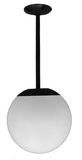 Dabmar Lighting D7501-12-B LED 16" Ceiling Globe Fixture, 12" Drop Black
