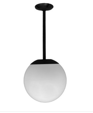 Dabmar Lighting D7501-12-L30-65K-B LED 16" Ceiling Globe Fixture, Voltage 85-265V, E26, Wattage 3000W, Color Temperature 6500K, Finish Black