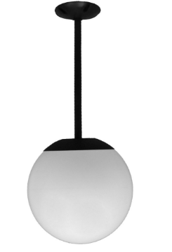 Dabmar Lighting D7501-18-L18-30K-B 16" Ceiling Globe Fixture, Voltage 120-277V, E26, Wattage 1800W, Color Temperature 3000k, Finish Black