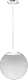 Dabmar Lighting D7501-18-W 16" Ceiling Globe Fixture, 18" Drop White