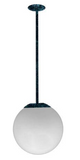 Dabmar Lighting D7501-24-VG Cast Aluminum Drop Down, 16" Globe Fixture, 120V, E26, No Lamp, Verde Green Finish