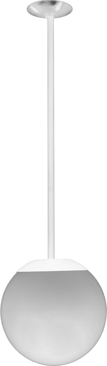 Dabmar Lighting D7501-24-W Cast Aluminum Drop Down, 16" Globe Fixture, 120V, E26, No Lamp, White Finish