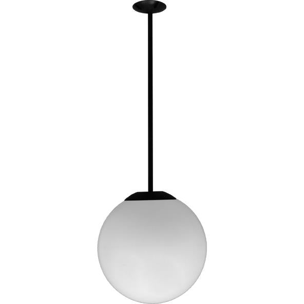 Dabmar Lighting D7502-24-B LED Cast Aluminum Drop Down 24" Globe Ceiling Fixture, 120V, Black Finish
