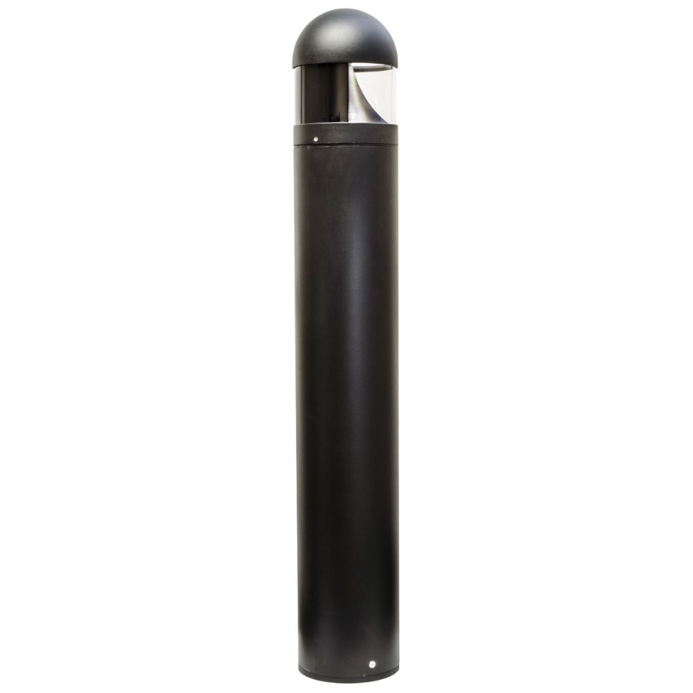 Dabmar Lighting D830-LB20-AMB-B LED Cast Bollard Half Lens Amber Light, 120V-277V, LB, Black Finish