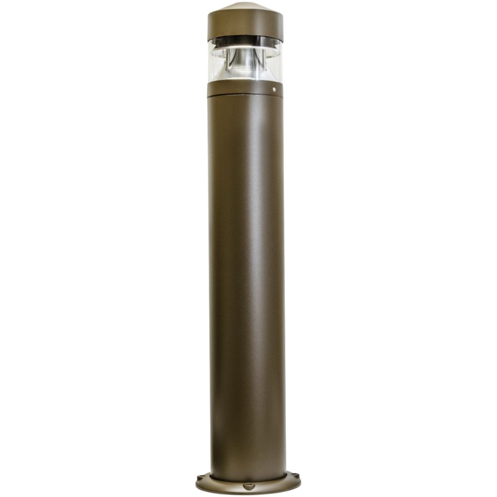 Dabmar Lighting D850-L12-30K-BZ LED Cast Aluminum Bollard Clear Light, 120V-277V, G24, Color Temperature 3000K, Bronze Finish